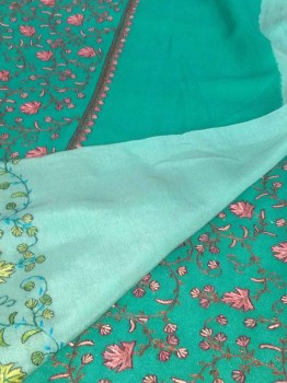 Chinon Sozan Work Saree Turquoise