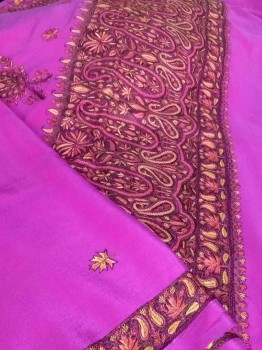 Chinon Sozan Work Saree Magenta