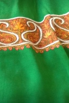 Chinon Sozan Work Saree-GREEN GOLD