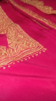 Tila Work Chinnon Saree-DEEP PINK